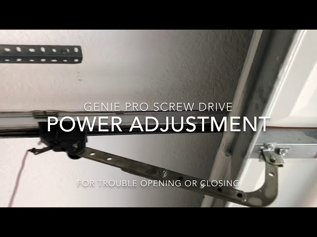 How To Adjust Genie Screw Drive Garage Door Opener