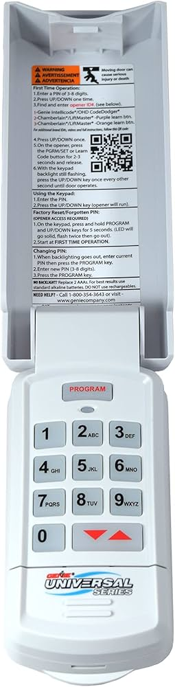 Genie Guk-R Wireless Universal Garage Door Opener Keypad